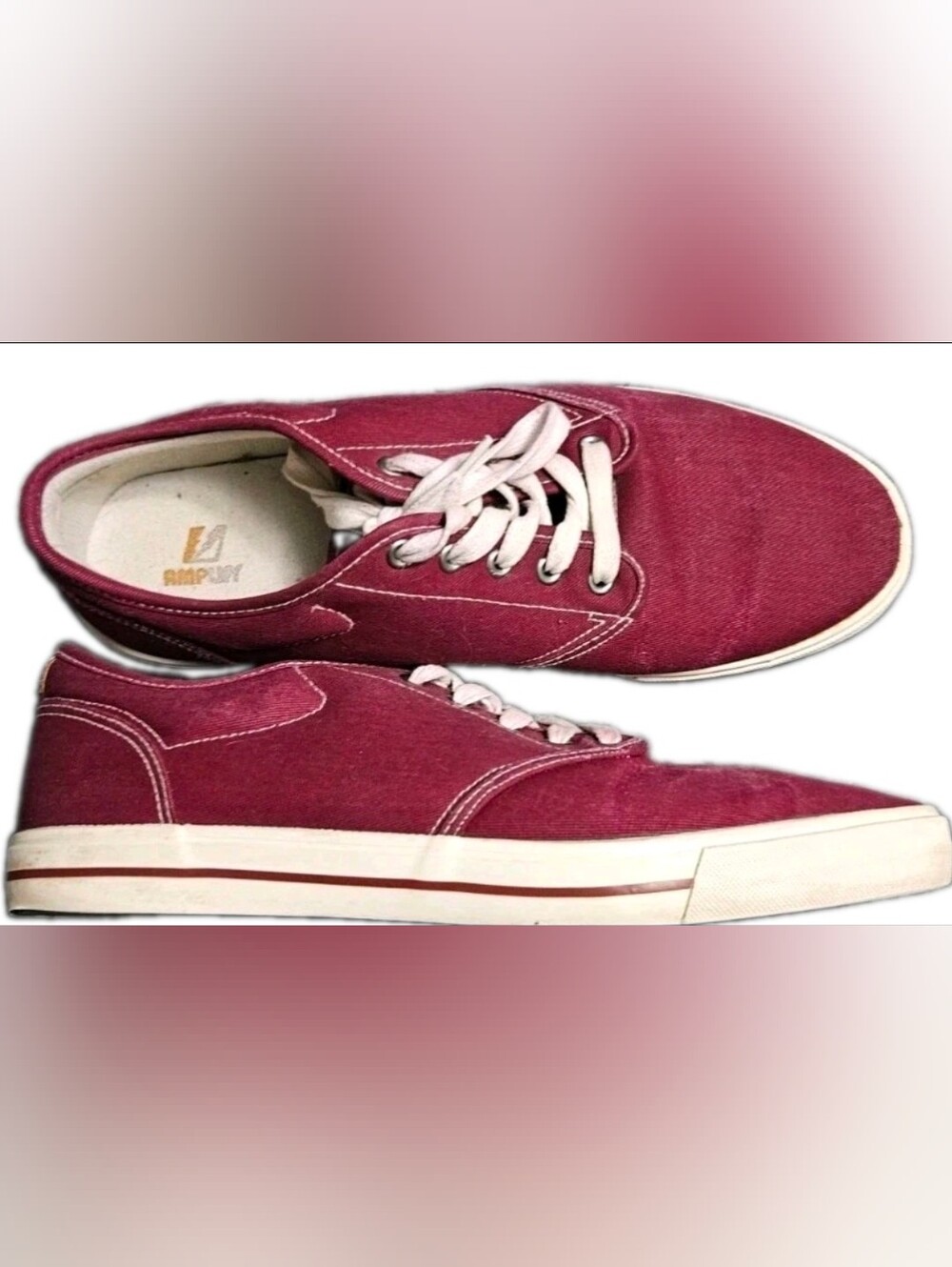 Amplify Men's Size 13 Maroon Canvas Low Top Sneakers